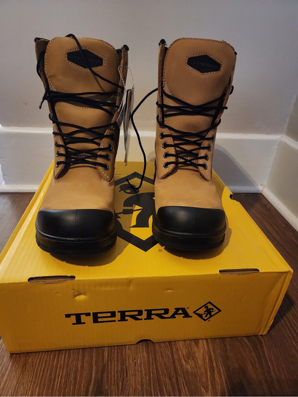 Terra Work Boots in Wheat with Black Toe